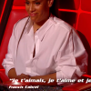 Amel Bent lors des K.O de "The Voice". Émission du samedi 11 avril 2020, TF1