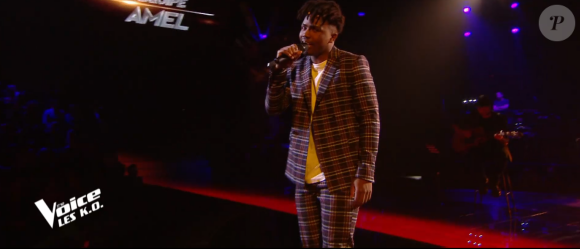 Tom lors des K.O de "The Voice" - Talent de Amel Bent. Émission du samedi 11 avril 2020, TF1