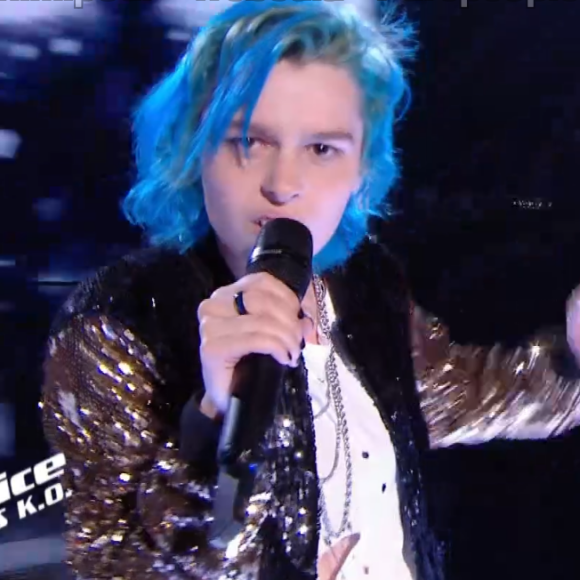 Anna lors des K.O de "The Voice" - Talent de Amel Bent. Émission du samedi 11 avril 2020, TF1