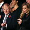 Boris Johnson, Premier ministre britannique, et sa compagne Carrie Symonds au Royal British Legion Festival of Remembrance au Royal Albert Hall à Kensington, Londres, le 9 novembre 2019.
