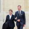 Le grand-duc Henri de Luxembourg et son épouse la grande-duchesse Maria Teresa au palais de l'Elysée le 30 septembre 2019 pour l'hommage à Jacques Chirac. © Cyril Moreau/Bestimage
