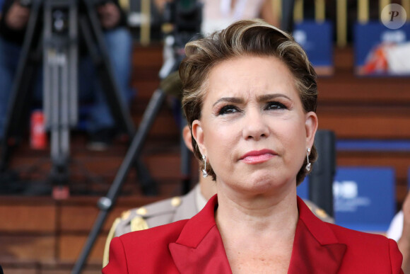 La grande-duchesse Maria Teresa de Luxembourg lors de l'université d'été du Medef rebaptisée "La Rencontre des Entrepreneurs de France" à l'hippodrome de Longchamp le 29 août 2019. © Stéphane Lemouton / Bestimage