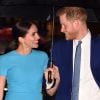 Le prince Harry, duc de Sussex, et Meghan Markle, duchesse de Sussex arrivent à la cérémonie des Endeavour Fund Awards au Mansion House à Londres, Royaume Uni, le 5 mars 2020.