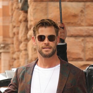 Chris Hemsworth arrive aux Build Studios pour faire la promotion du prochain film Men in Black à New York, le 13 juin 2019