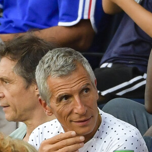 Nagui et sa femme Mélanie Page dans les tribunes lors du quart de finale de la Coupe du Monde Féminine de football opposant les Etats-Unis à la France au Parc des Princes à Paris, France, le 28 juin 2019. Les USA ont gagné 2-1. © Pierre Perusseau/Bestimage