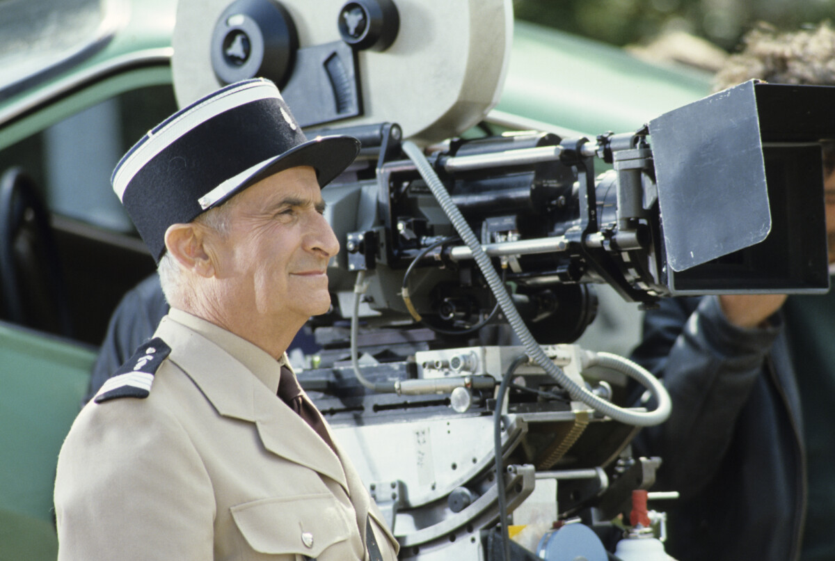 Photo : Louis de Funès sur le tournage du film "Le Gendarme et les