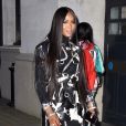 Naomi Campbell arrive à l'Olympia London pour assister au défilé Burberry. Londres, le 17 février 2020.