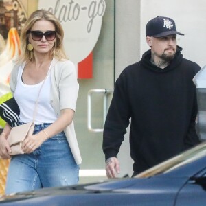 Exclusif - Cameron Diaz et Benji Madden dans Beverly Hills à Los Angeles, le 30 juillet 2019