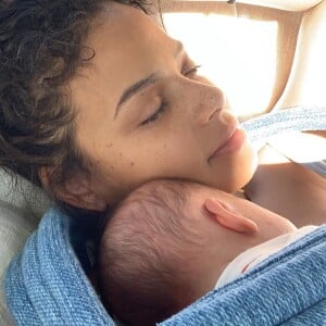 Christina Milian avec son fils Isaiah. Mars 2020.