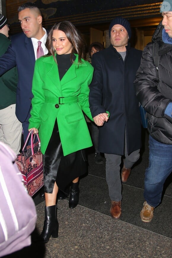 Exclusif - Lea Michele et son mari Zandy Reich font du shopping à New York le 16 décembre 2019.