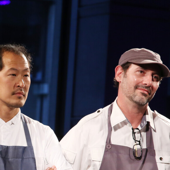 Exclusif - Les chefs Arnaud Lallement, Anne-Sophie Pic, Sang Hoon Degeimbre et Paul Pairet à la 1ère édition des "Plumes d'Or du Vin et de la Gastronomie" au Pavillon Vendôme à Paris. Cette soirée récompensait, les meilleurs journalistes français et étrangers spécialisés dans le domaine du vin et de la gastronomie mais également une personnalité de renom étant très impliquée dans ces domaines.