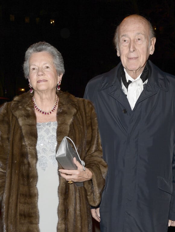 Valery Giscard d'Estaing et sa femme Anne-Aymone Giscard d'Estaing à l'inauguration de l'exposition "Cartier: Le Style et L'Histoire" au Grand Palais à Paris, le 2 décembre 2013.