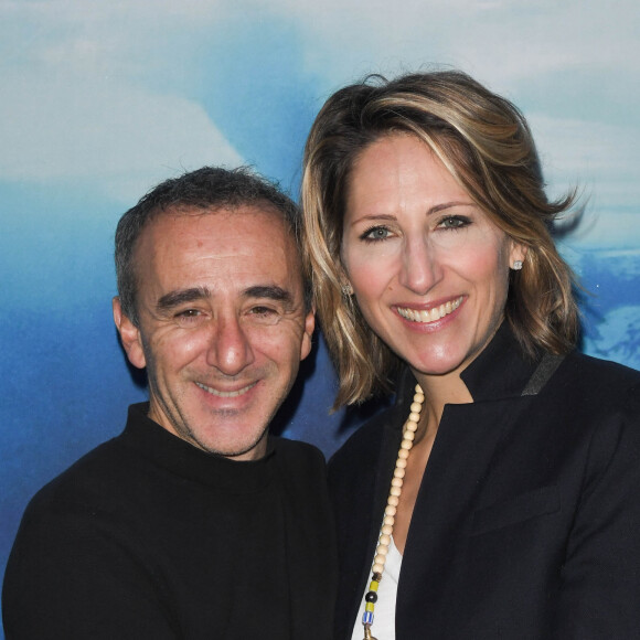 Elie Semoun, Maud Fontenoy lors du lancement de la mission "Classe des mers" à l'aquarium de Paris avec la fondation Maud Fontenoy le 6 février 2020. © Coadic Guirec / Bestimage