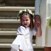 La princesse Charlotte de Cambridge - Les invités à la sortie de la chapelle St. George au château de Windsor, après le mariage du prince Harry et Meghan Markle, le 19 mai 2018.