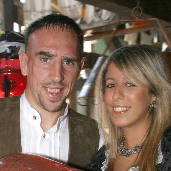 Franck et Wahiba Ribéry lors de l'Oktoberfest, à Munich, le 30 septembre 2007. Photo by Johannes Simon/DPA/ABACAPRESS.COM
