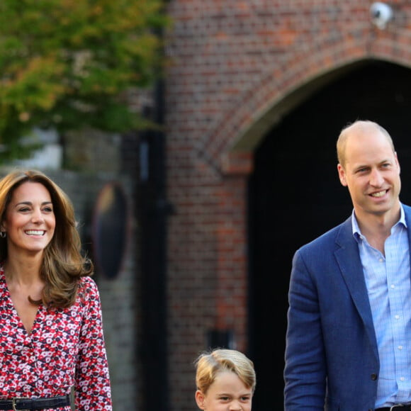 Le prince William, duc de Cambridge, et Catherine (Kate) Middleton, duchesse de Cambridge, accompagnent le prince George et la princesse Charlotte pour leur rentrée scolaire à l'école Thomas's Battersea à Londres, Royaume Uni, le 5 septembre 2019.