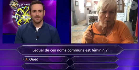 Mimie Mathy dans "Qui veut gagner des millions", version confinée avec Camille Combal - TF1, 5 mai 2020