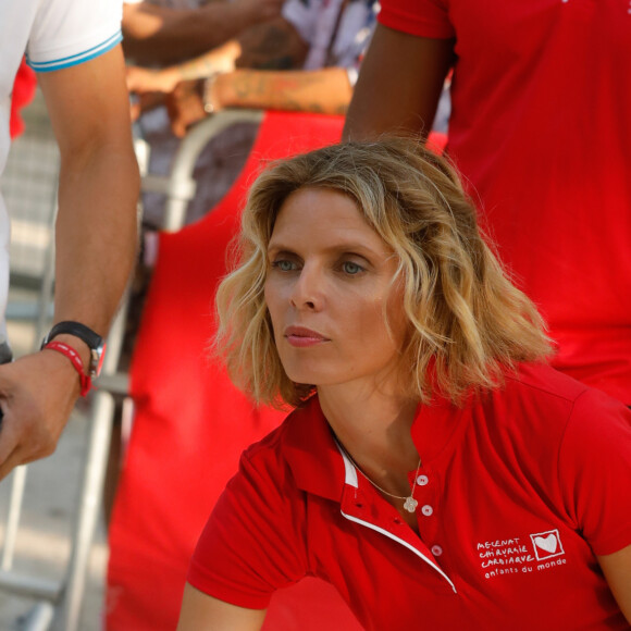 Exclusif - Sylvie Tellier - Opération "Pétanque du coeur" dans le cadre de l'étape du coeur au profit de l'association "Mécénat Chirurgie Cardiaque" dans les jardins de la fontaine à Nîmes, le 22 juillet 2019. © Christophe Clovis / Bestimage