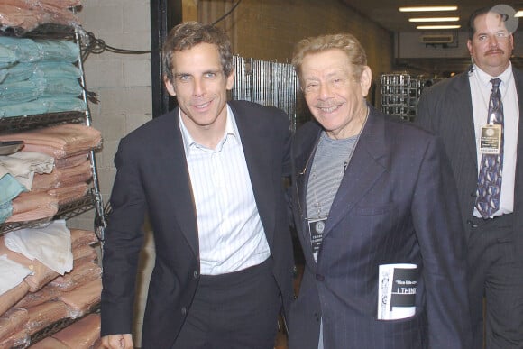 Jerry et Ben Stiller lors d'une soirée à New York le 15 octobre 2004. Photo by Steve Connolly/Startraks/ABACA