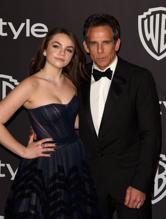 Ella Stiller et son mari Ben Stiller - Photocall de la soirée "Warner InStyle Golden Globes After Party" au Beverly Hilton Hotel à Beverly Hills. Le 6 janvier 2019.