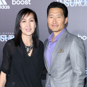 Daniel Dae Kim et sa femme Mia - Première du film "The Divergent Series: Insurgent" à New York, le 16 mars 2015.