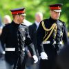 Les princes Harry et William arrivent à la chapelle St. George au château de Windsor - Mariage du prince Harry et de Meghan Markle au château de Windsor, Royaume Uni, le 19 mai 2018.