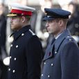 Le prince Harry, duc de Sussex, le prince William, duc de Cambridge - La famille royale d'Angleterre lors du National Service of Remembrance à Londres le 10 novembre 2019.