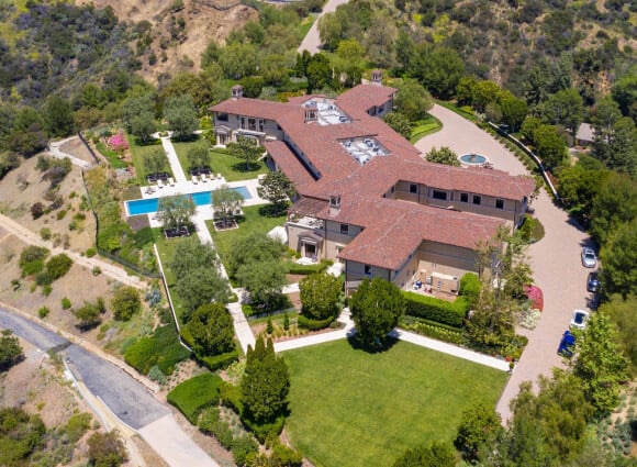 Vue aérienne de la maison de Meghan Markle et du prince Harry à Los Angeles, le 7 mai 2020. La maison appartient au producteur Tyler Perry.