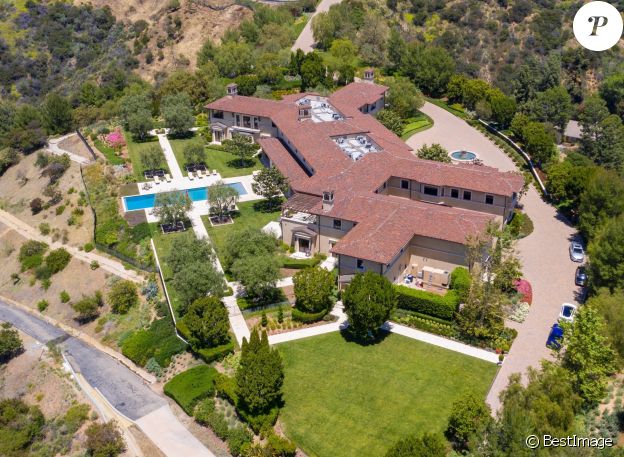Vue aérienne de la maison de Meghan Markle et du prince Harry à Los Angeles, le 7 mai 2020. La maison appartient au producteur Tyler Perry.