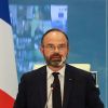 Le ministre de l'Intérieur Christophe Castaner, le Premier ministre Edouard Philippe, le ministre de la Solidarité et de la Santé Olivier Veran et le délégué interministériel de confinement Jean Castex participent à une vidéoconférence avec les préfets français au centre de crise du ministère de l'Intérieur à Paris le 29 avril 2020. Au 44ème jour du confinement en France visant à freiner la propagation de l'épidémie de Coronavirus (Covid-19). © Ludovic Marin / Pool / Bestimage