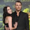 Megan Fox et son mari Brian Austin Green - Première du film "Teenage Mutant Ninja Turtles" à Berlin, le 5 octobre 2014.