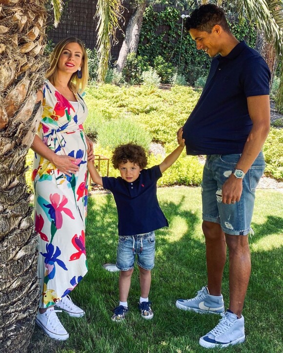 Raphaël Varane annonce que sa femme Camille est enceinte de leur deuxième enfant. Le 20 mai 2020. 