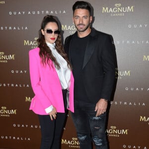 Nabilla Benattia (enceinte) et son mari Thomas Vergara - Nabilla Benattia présente sa collaboration pour les lunettes Quay Australia sur la plage Magnun lors du 72ème Festival International du Film de Cannes, le 18 mai 2019. ©Veeren / Bestimage