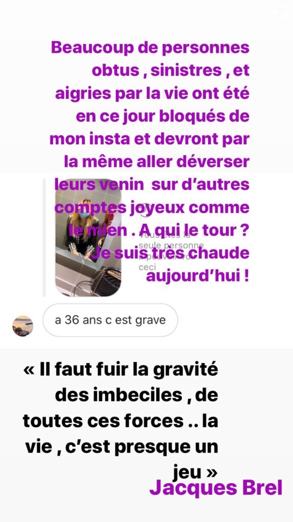 Lola Marois clashe ses haters sur Instagram le 23 mai 2020.