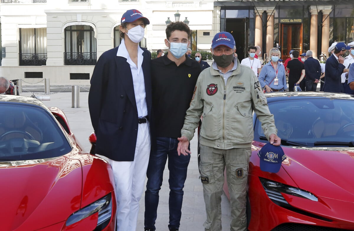 Photo John Elkann Patron De Ferrari Charles Leclerc Et Claude Lelouch Tournage Du Remake