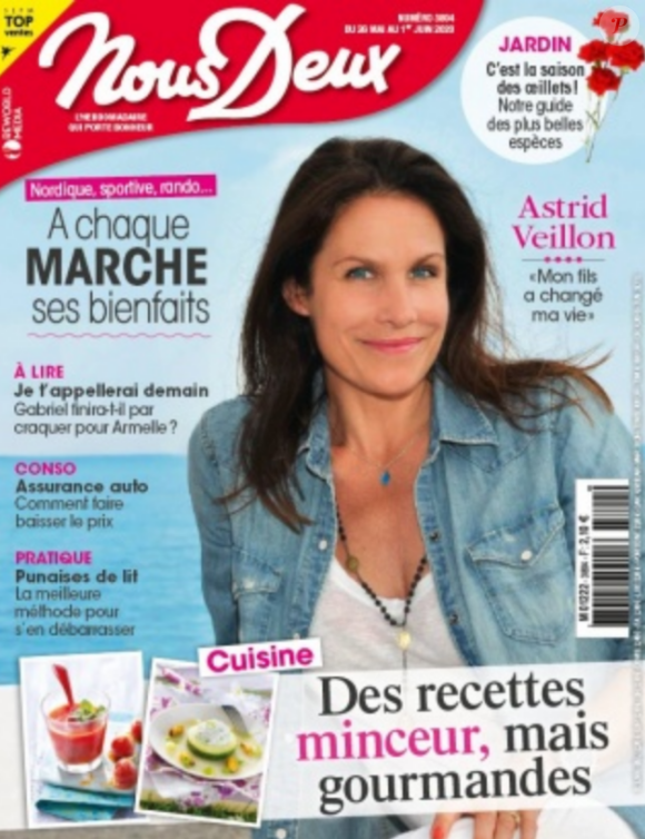 Astrid Veillon en couverture du nouveau numéro de "Nous Deux" paru le 25 mai 2020