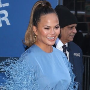 Chrissy Teigen et sa fille Luna sortent des studios de Good Morning America et rentrent à leur appartement à New York , le 19 février 2020