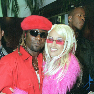 Lââm et son mari Robert Suber - Anniversaire de Lââm qui fête ses 29 ans au Planet Hollywood de Paris. Le 1er septembre 2000.