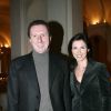 Pierre Botton et Caroline Barclay - 100e de l'émission de radio "RMC Info Talk" au Plaza Athénée. Paris. Le 6 février 2003.