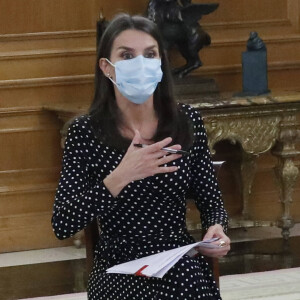 Le roi Felipe VI et la reine Letizia d'Espagne en audience au palais Zarzuela à Madrid le 2 juin 2020.