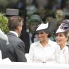 Meghan Markle, duchesse de Sussex, la comtesse Sophie de Wessex et le prince Harry, duc de Sussex - La famille royale d'Angleterre à son arrivée à Ascot pour les courses hippiques. Le 19 juin 2018