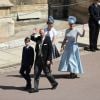 Le prince Edward, comte de Wessex, Sophie Rhys-Jones, comtesse de Wessex, James Viscount Severn et Lady Louise Windsor - Les invités à la sortie de la chapelle St. George au château de Windsor, Royaume Uni, le 19 mai 2018.