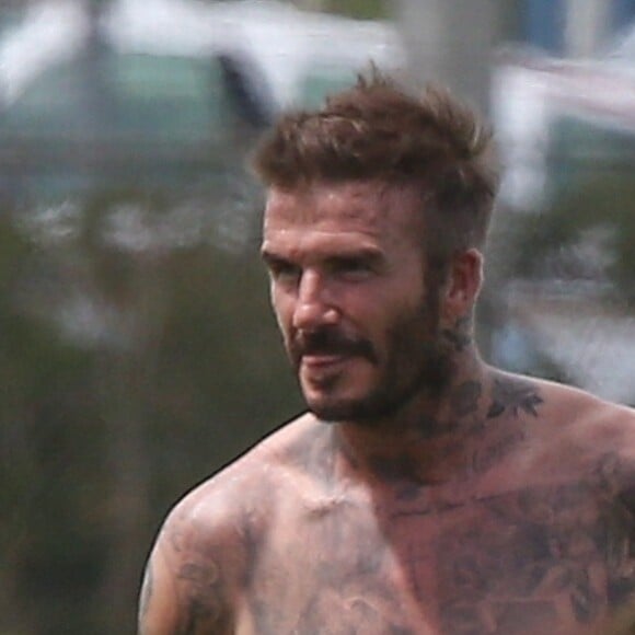 David Beckham - Le clan Beckham va jouer au football à Miami. L'équipe de D.Beckham , l'Inter Miami devait jouer son premier match ce week-end, mais tout est annulé à cause de l'épidémie de coronavirus Covid19 . Miami 14/03/2020.