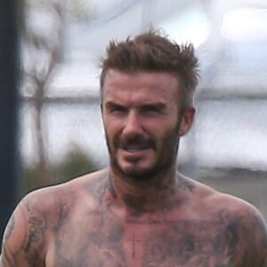 David Beckham - Le clan Beckham va jouer au football à Miami. L'équipe de D.Beckham , l'Inter Miami devait jouer son premier match ce week-end, mais tout est annulé à cause de l'épidémie de coronavirus Covid19 . Miami 14/03/2020.