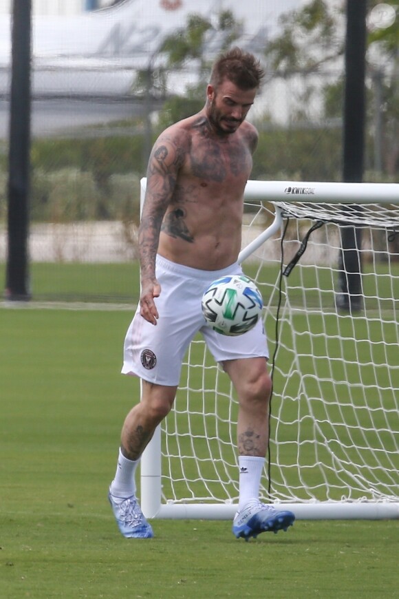 David Beckham - Le clan Beckham va jouer au football à Miami. L'équipe de D.Beckham , l'Inter Miami devait jouer son premier match ce week-end, mais tout est annulé à cause de l'épidémie de coronavirus Covid19 . Miami 14/03/2020.