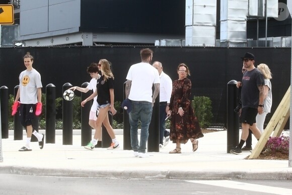 David Beckham, Victoria Beckham - Le clan Beckham se retrouve à Miami pour le lancement de l'équipe de football D. Beckham Inter Miami CF en dépit de l'épidémie de Coronavirus Covid19 - Miami le 14 mars 2020