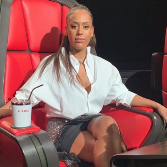 Amel Bent dans The Voice. Janvier 2020.