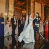 Le prince Carl Philip de Suède et Sofia Hellqvist lors de leur première danse pendant leur mariage au palais royal à Stockholm le 13 juin 2015.