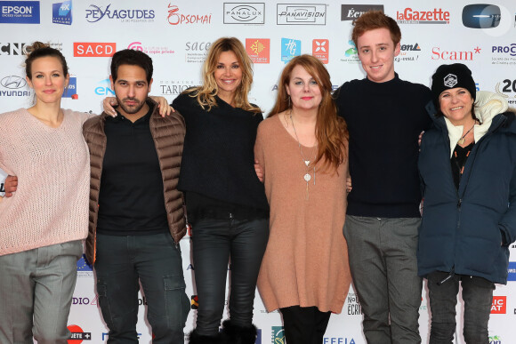 Ingrid Chauvin, Lorie (Laure Pester), Charlotte Valandrey, Samy Gharbi, Ariane Seguillon et Joaquim Fossi pour "Demain nous appartient" - 20ème anniversaire du Festival des Créations Télévisuelles de Luchon, France, le 9 février 2018. © Patrick Bernard/Bestimage