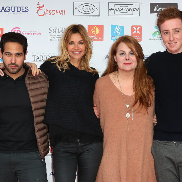 Ingrid Chauvin, Lorie (Laure Pester), Charlotte Valandrey, Samy Gharbi, Ariane Seguillon et Joaquim Fossi pour "Demain nous appartient" - 20ème anniversaire du Festival des Créations Télévisuelles de Luchon, France, le 9 février 2018. © Patrick Bernard/Bestimage